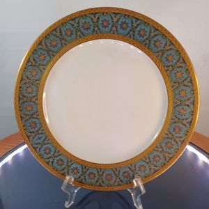 Antique Bawo & Dotter Elite Works Limoges Plate Ornate Blue and Gold Filigree